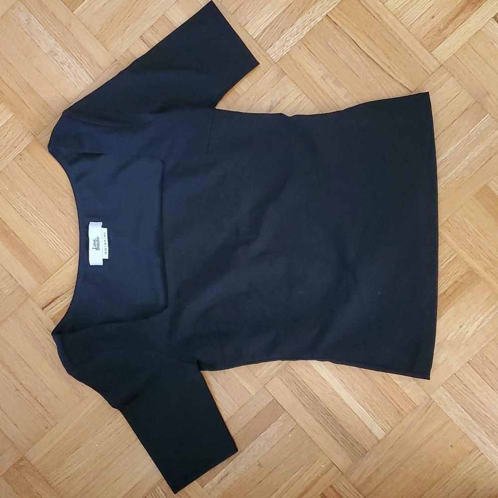 Square neck fitted short sleeve top XS